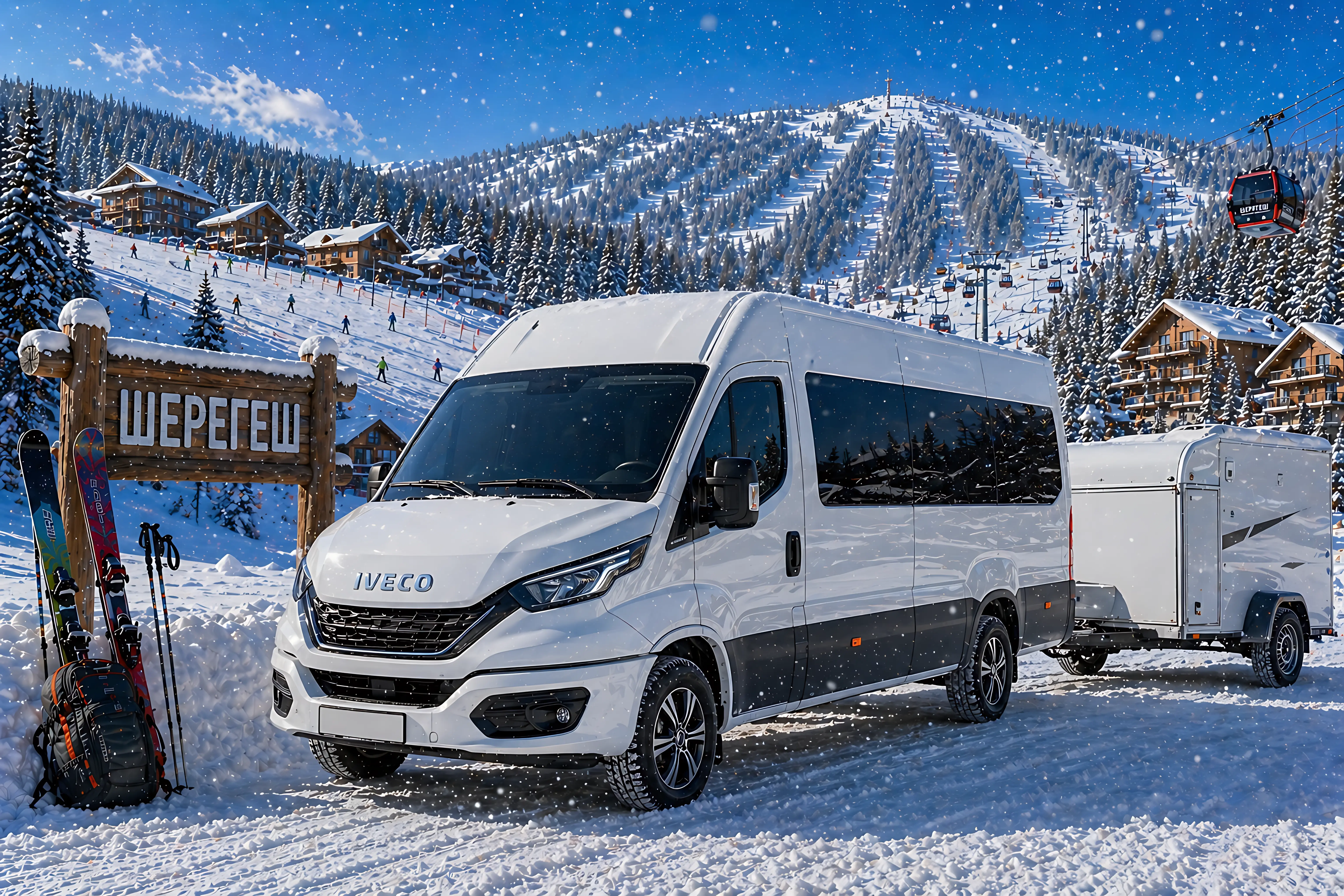 Пассажирские перевозки туристов в Шерегеш на автобусе Iveco Daily