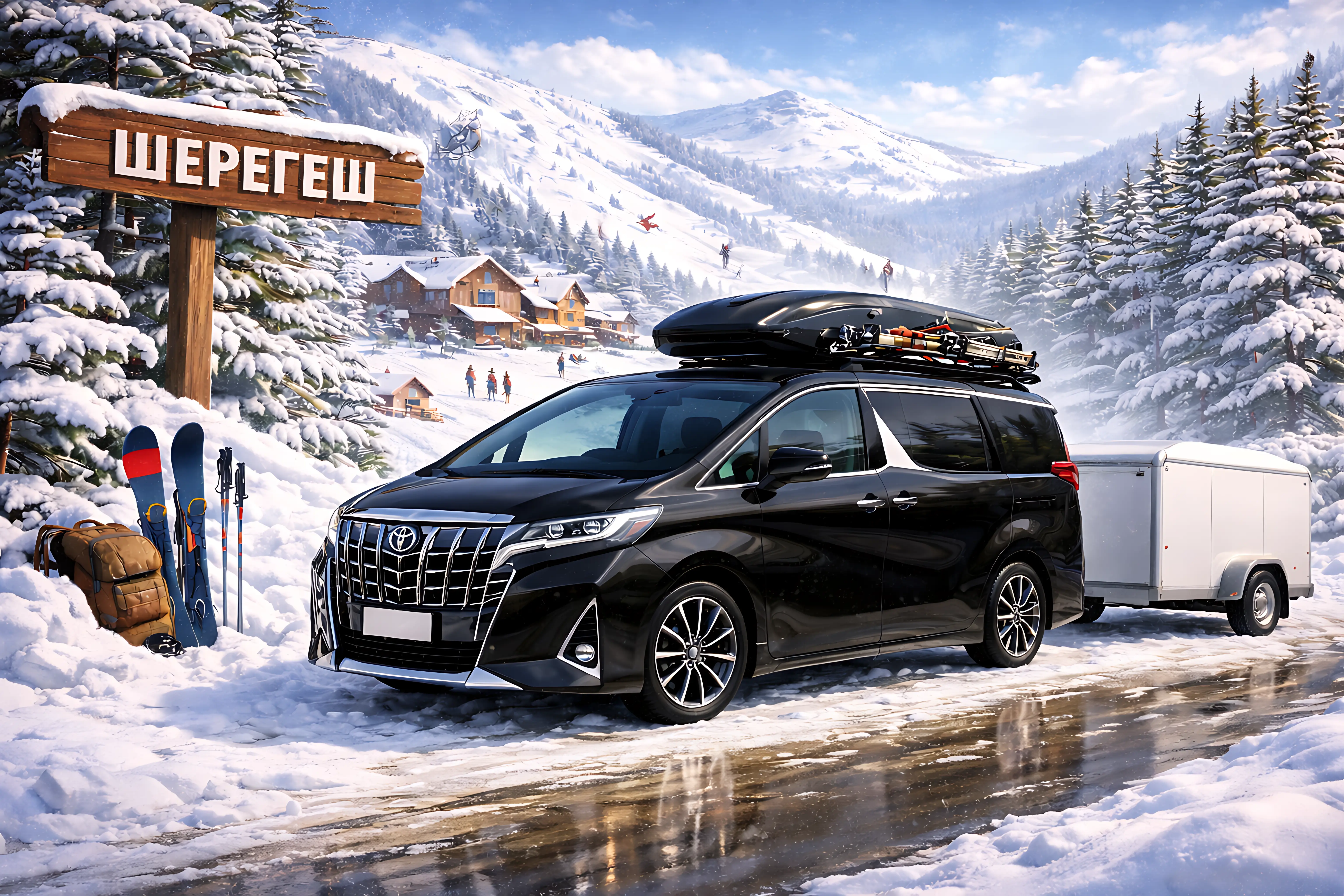 Минивэн VIP класса Toyota Alphard для трансфера в Шерегеш