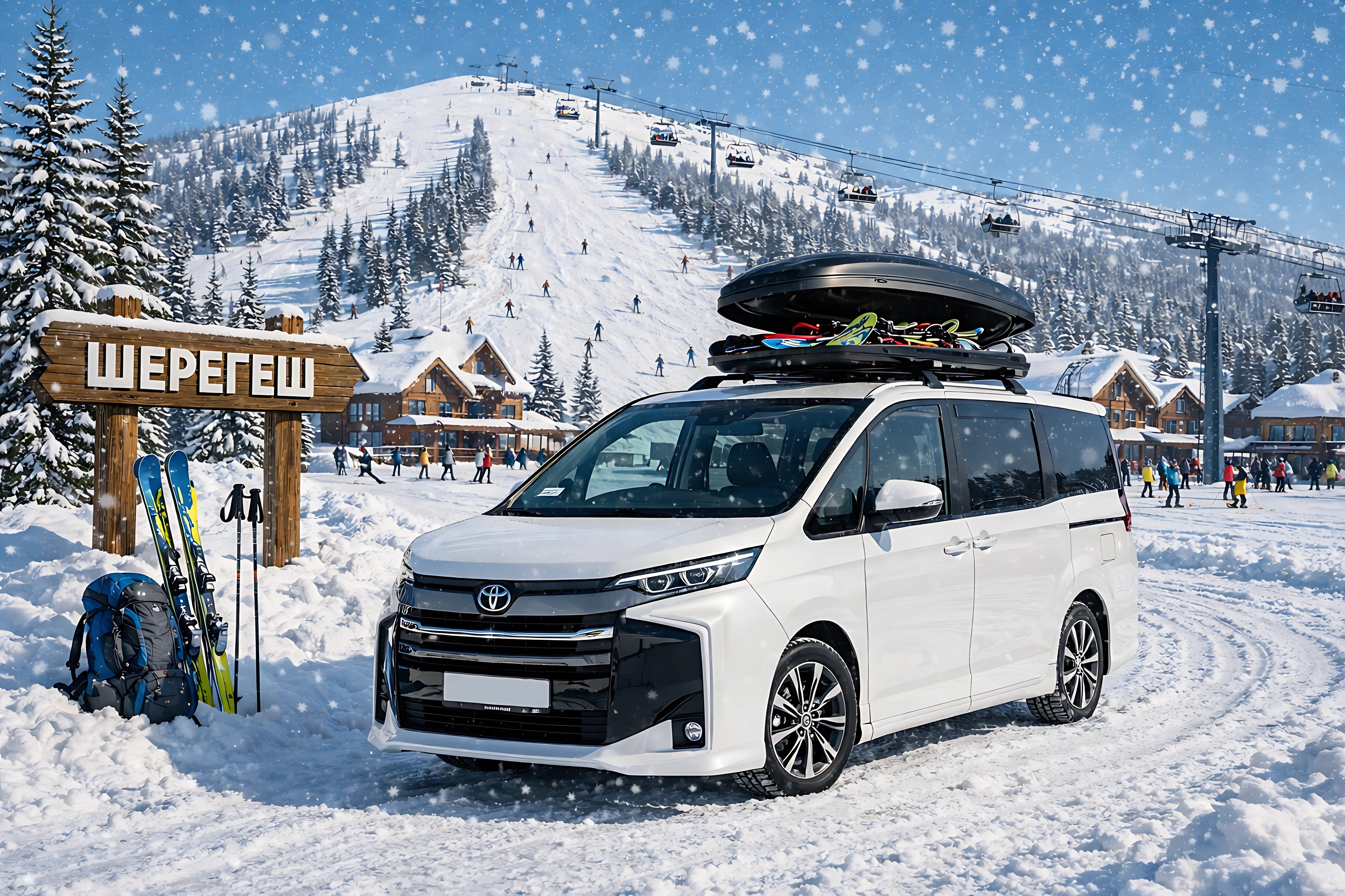 Минивэн Toyota Voxy для комфортного трансфера в Шерегеш