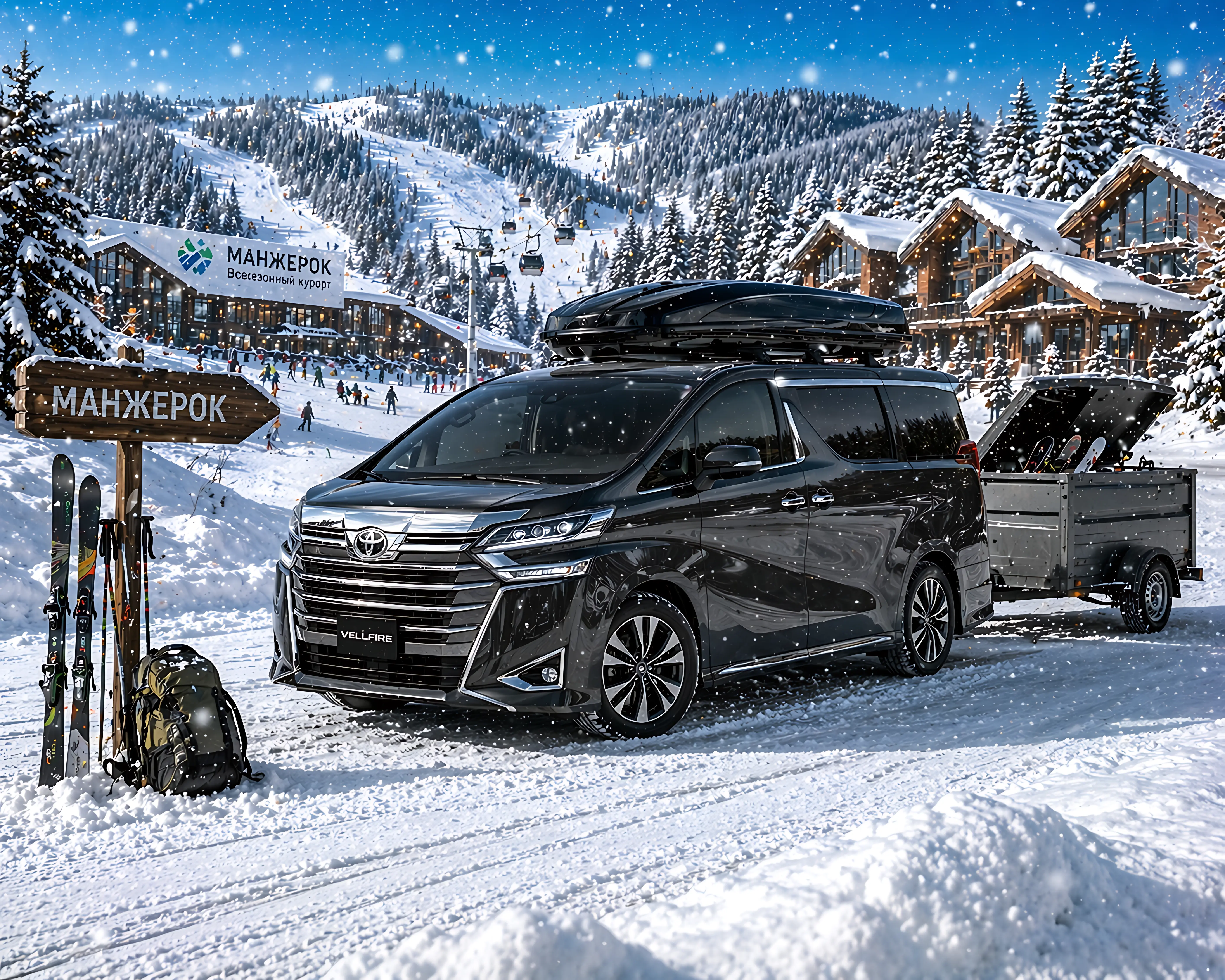 Минивэн Toyota Vellfire для трансфера из Шерегеша в Манжерок